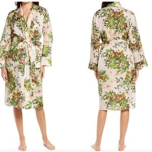 Papinelle x Karen Walker Love Letter Garden Floral Robe Cotton Silk Pockets